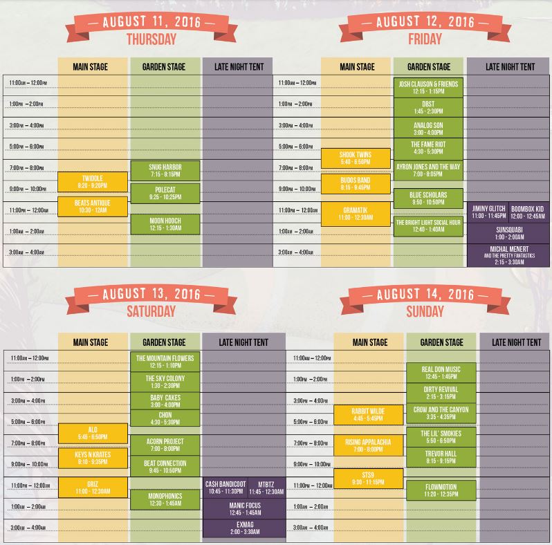 SummeMeltdown 2016 schedule