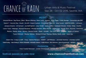 CHANCE OF RAIN FESTIVAL at Various Venues @ Various Venues, Seattle
