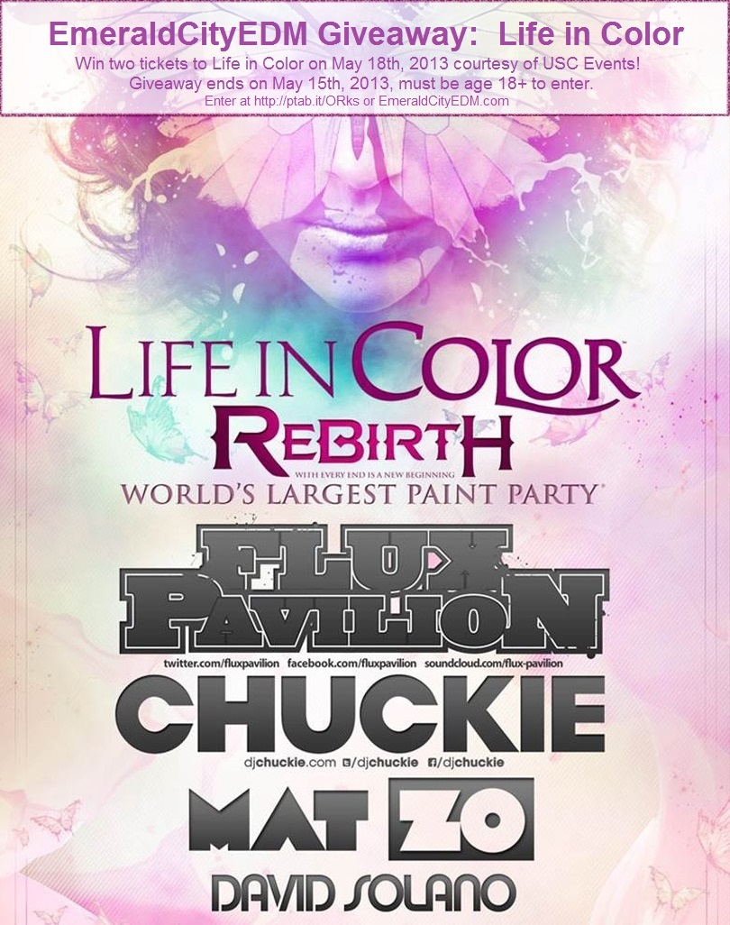 EmeraldCityEDM Giveaway:  Life in Color 2013