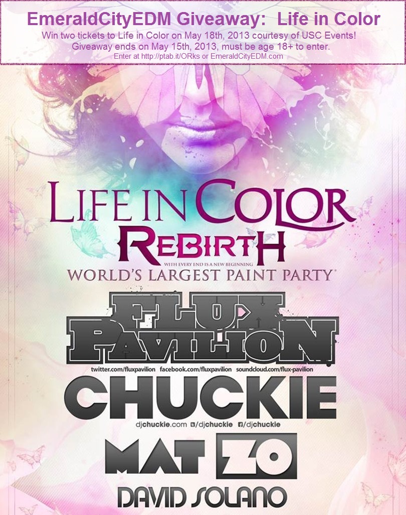 EmeraldCityEDM Giveaway:  Life in Color 2013