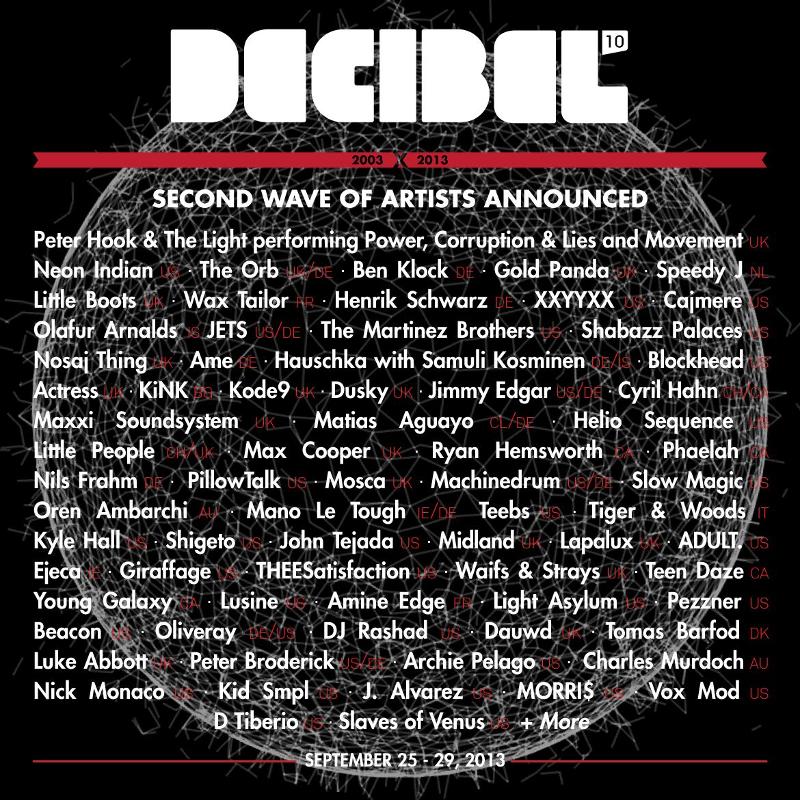 Decibel Festival 2013: 2nd Lineup Announcement