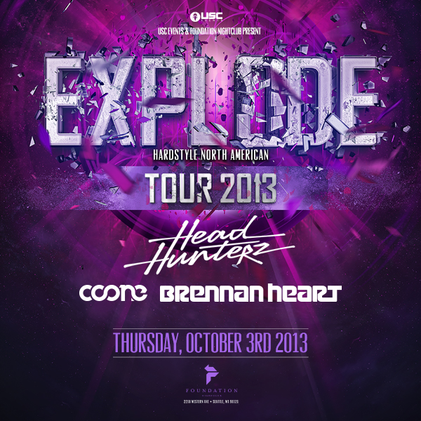 Headhunterz: “EXPLODE” Hardstyle North American Tour at Foundation Nightclub