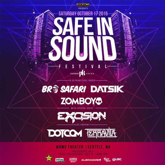 Safe In Sound Fest – Seattle:  Bro Safari, Datsik, Excision, Zomboy & More!