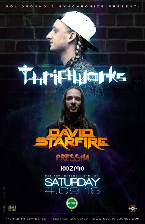 TICKET GIVEAWAY:  Thriftworks with David Starfire, Pressha and Kozmo