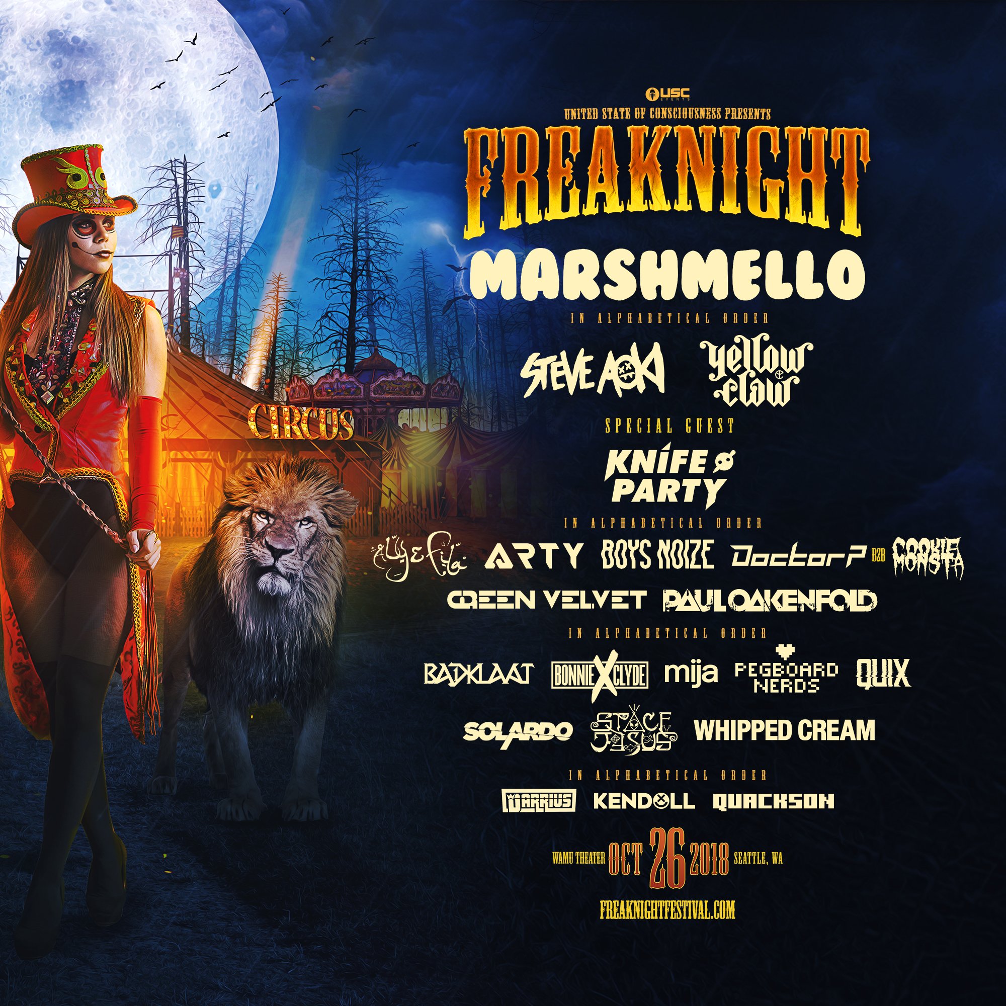 FREAKNIGHT FESTIVAL: Marshmello, Steve Aoki, Yellow Claw, Knife Party & More!