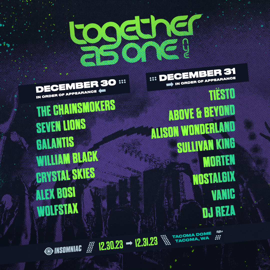 Together As One NYE: Tiësto, Above & Beyond, The Chainsmokers, Seven Lions & more!